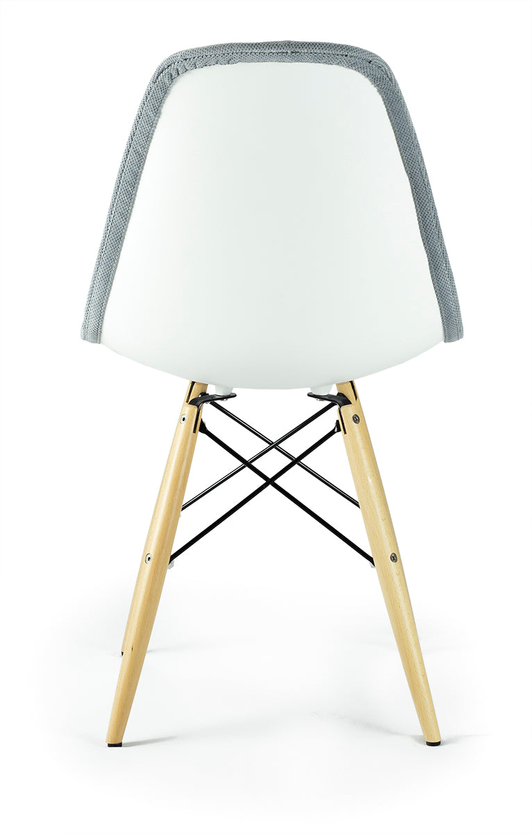 Silla plastic tapizada madera