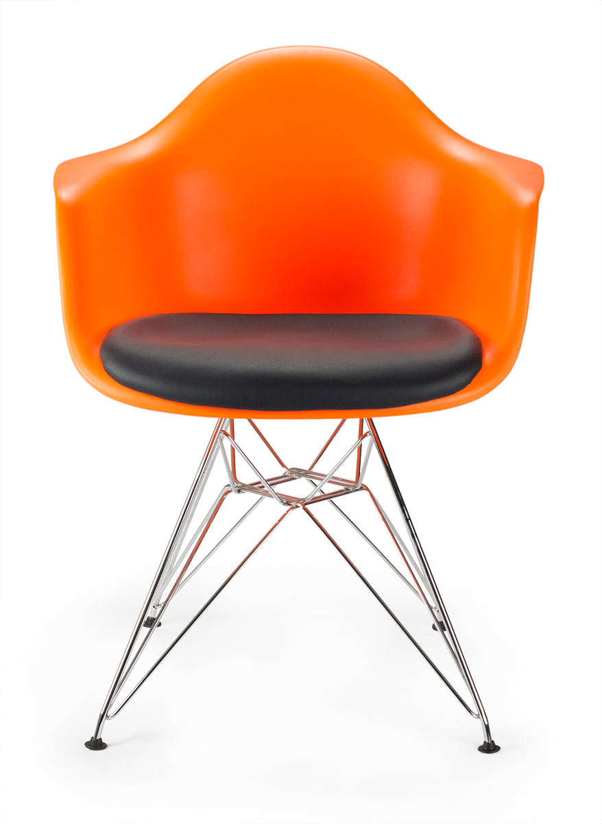 Sillon de comedor plastic acero cojin negro