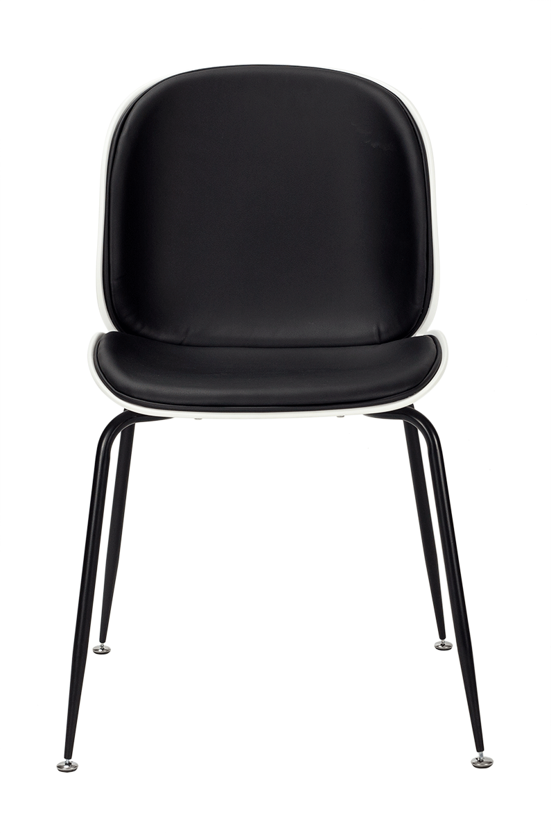 Silla Gubb blanca asiento pu negro