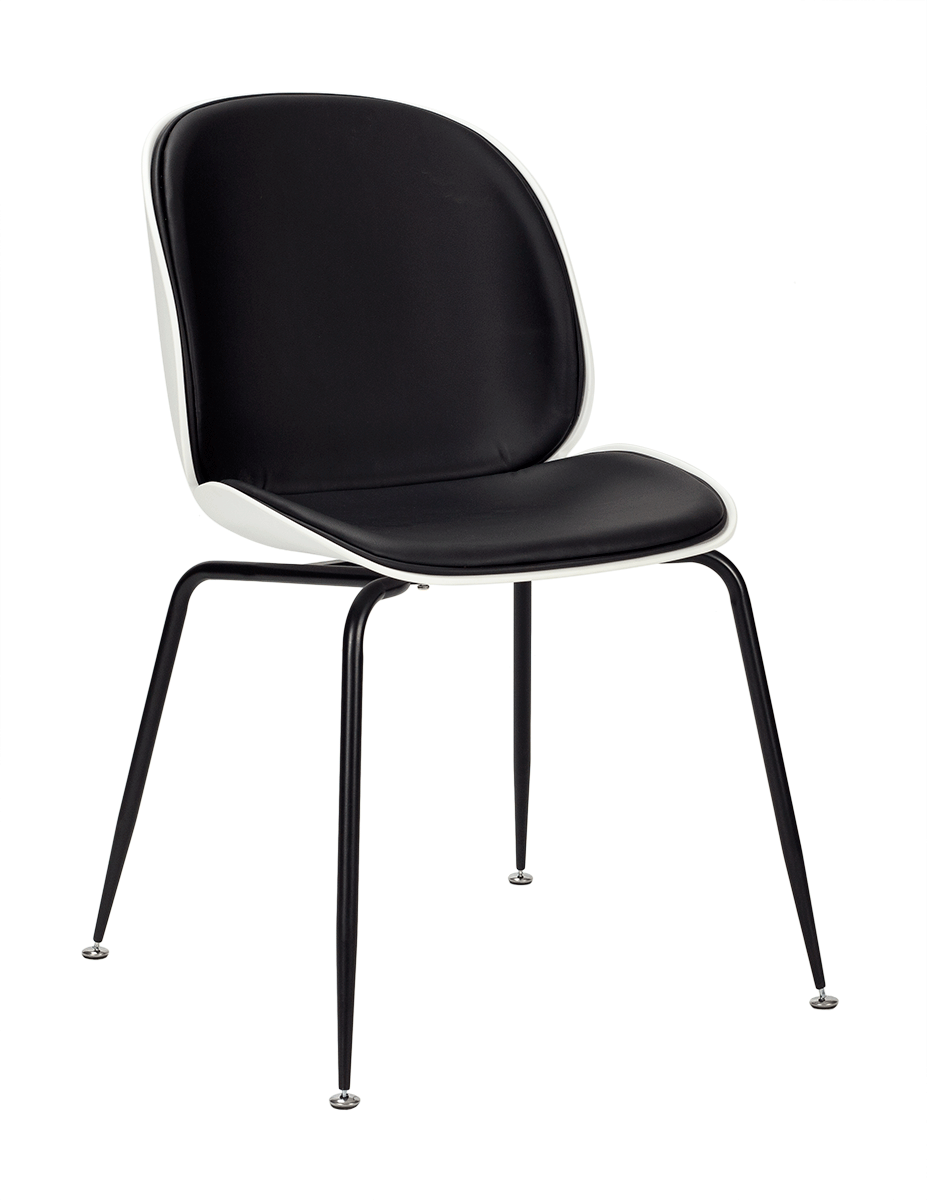 Silla Gubb blanca asiento pu negro