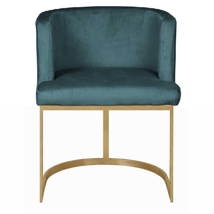 Silla de comedor terciopelo Bruna verde pavo real