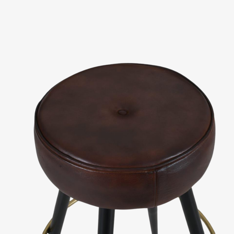 Taburete alto vintage acero Verde Bairon