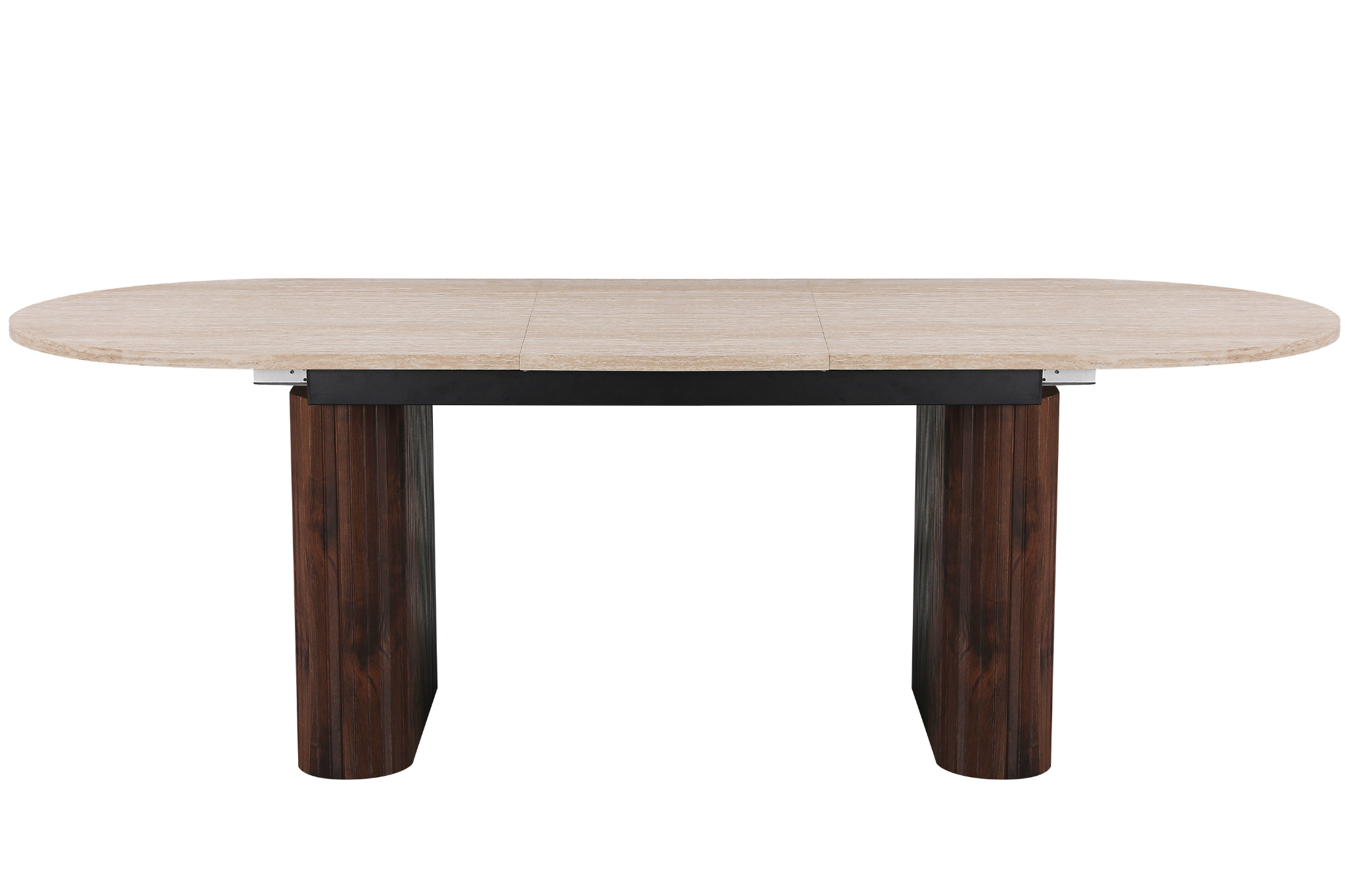 Mesa de comedor extensible ovalada Traventino-nogal 180-230 cm