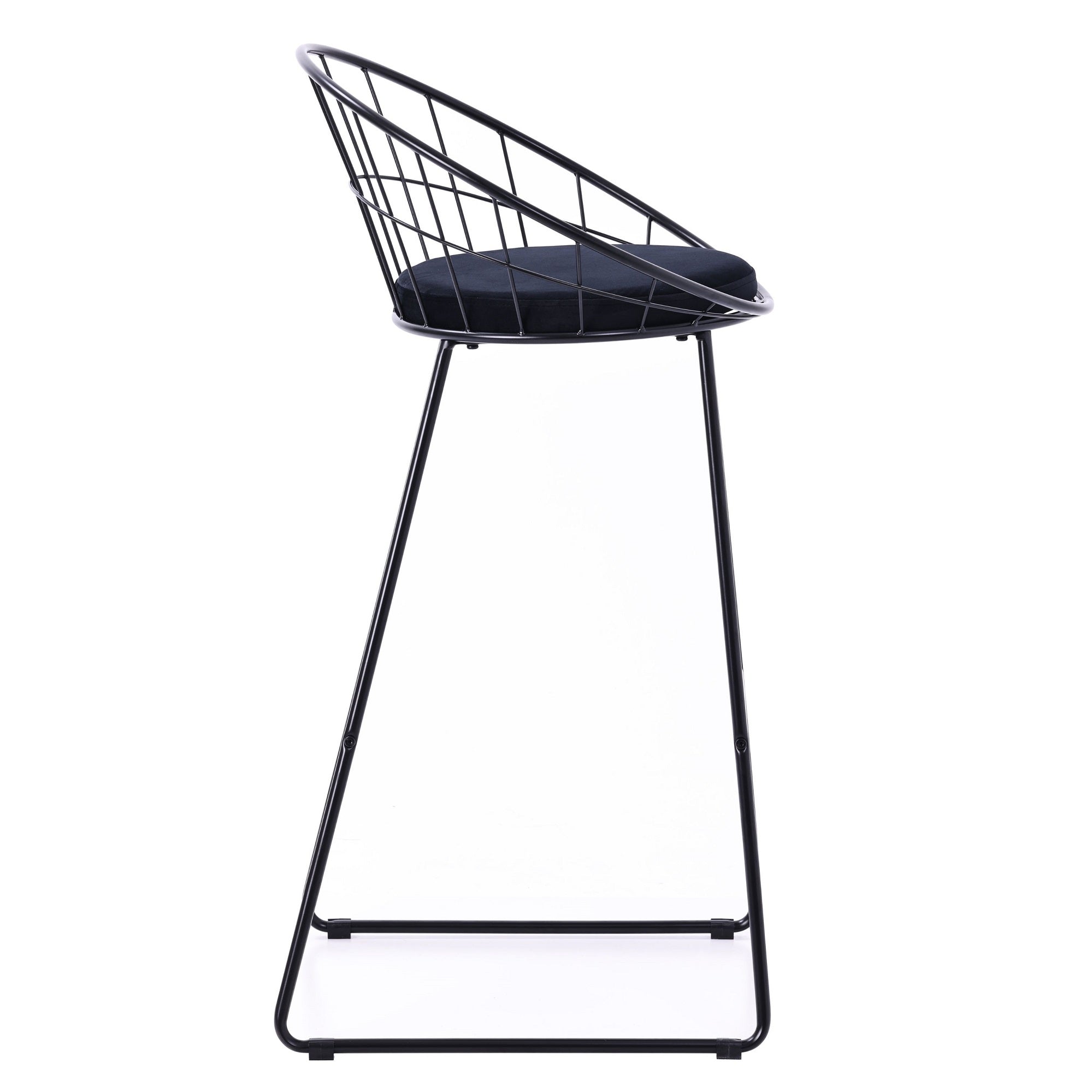 Taburete de bar Versalles terciopelo negro 75h