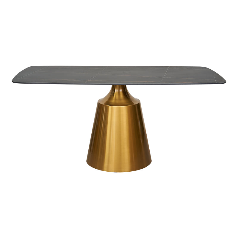 Mesa de comedor Coupra Dorada Rectangular 160/180 piedra sinterizada