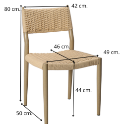 Silla de comedor asiento y respaldo cuerda Enna