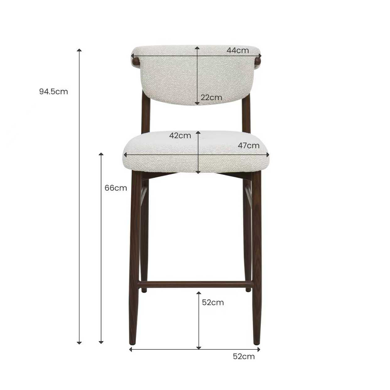 Taburete de cocina 65 cm Legt Nogal