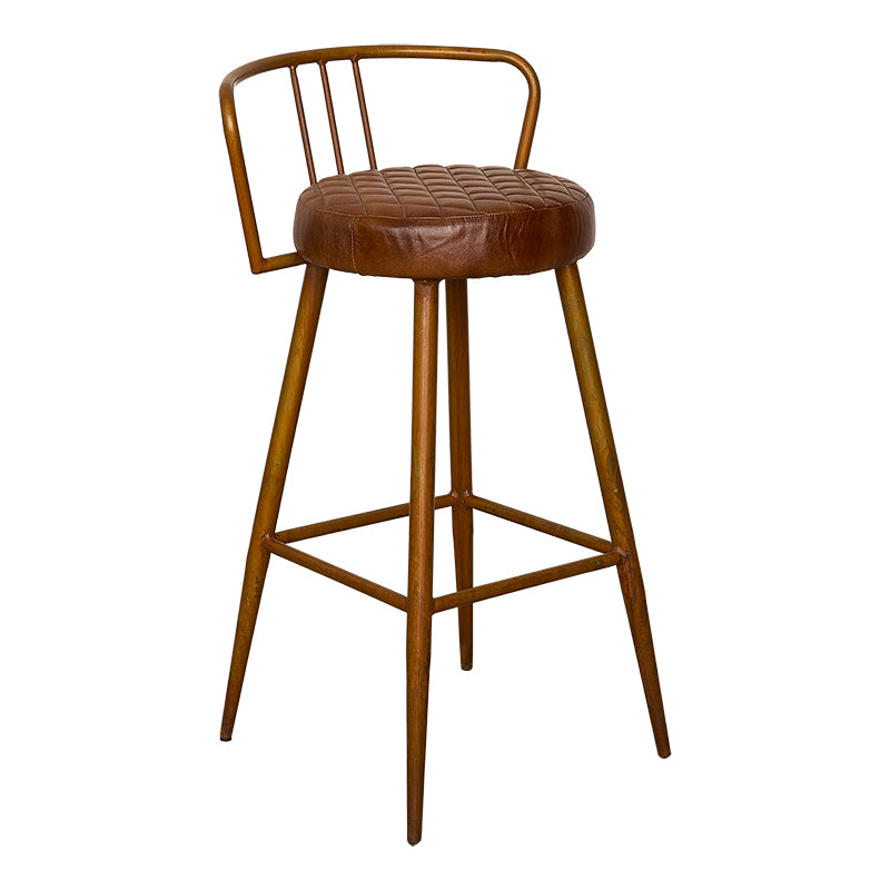 Tabouret de bar vintage en cuir H75 Ody