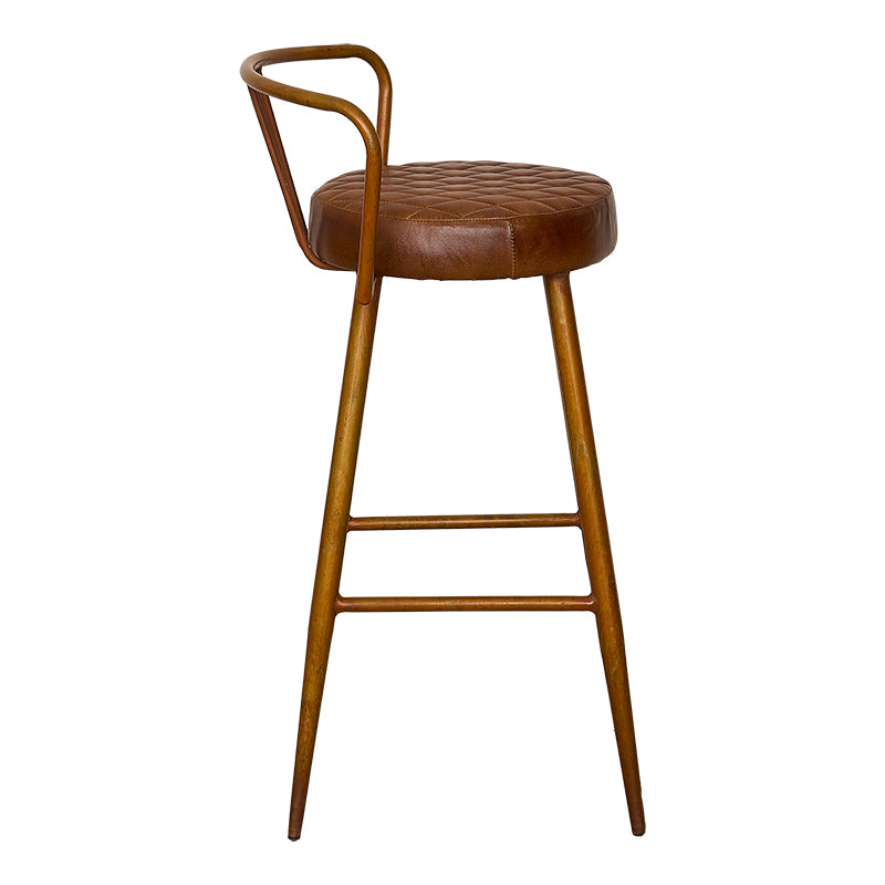 Tabouret de bar vintage en cuir H75 Ody
