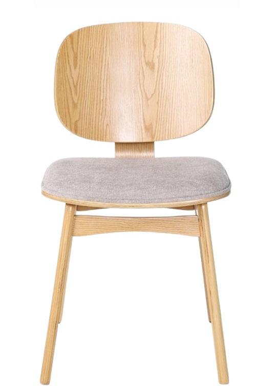 Silla de comedor de madera y tapizado Ellan natural