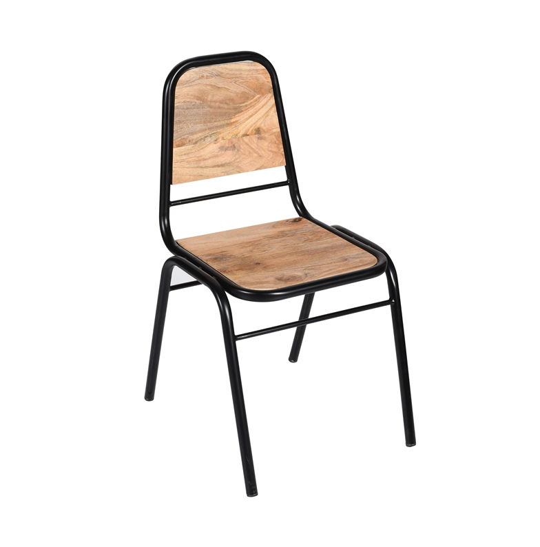Silla de comedor vintage Louri acero