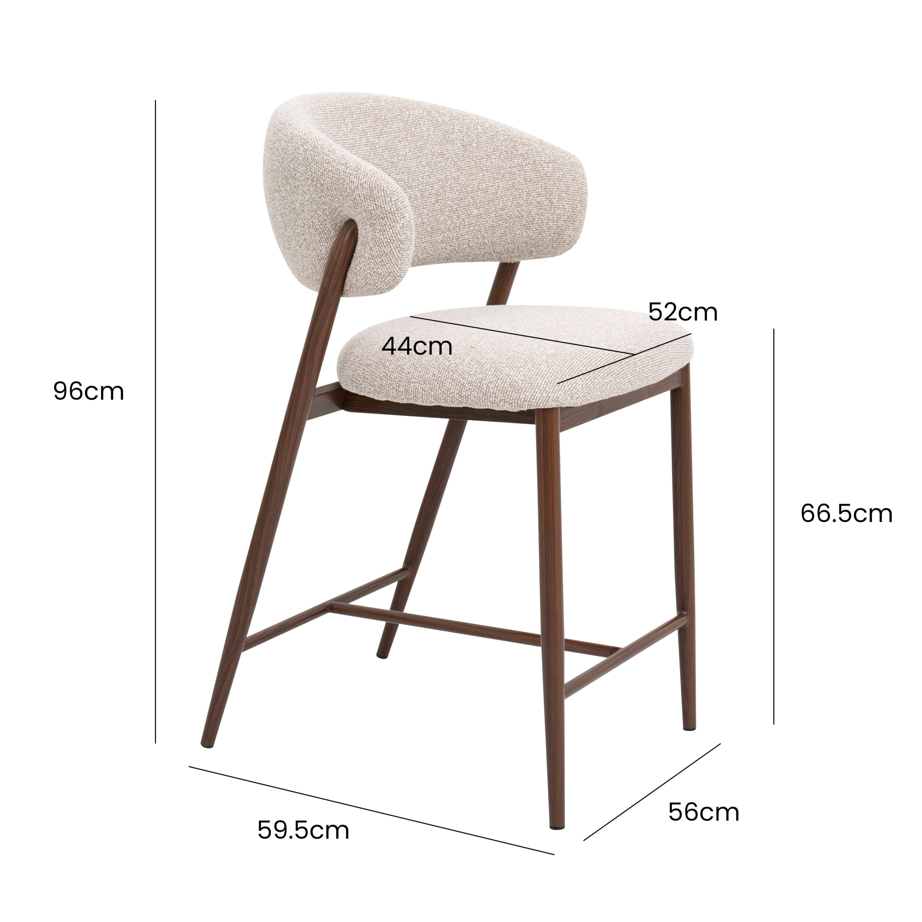 Taburete de bar Navu Nordic H65