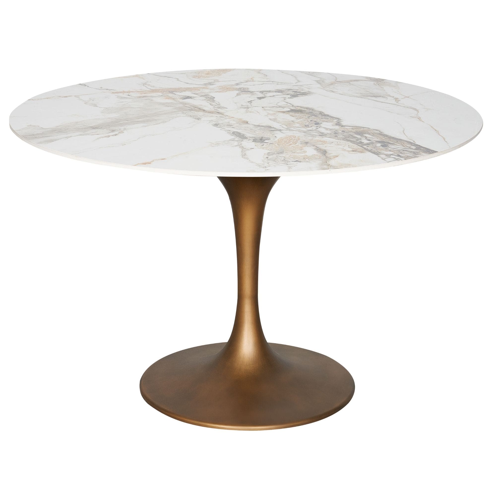 Mesa comedor Tulip bronce piedra sinterizada Ø130