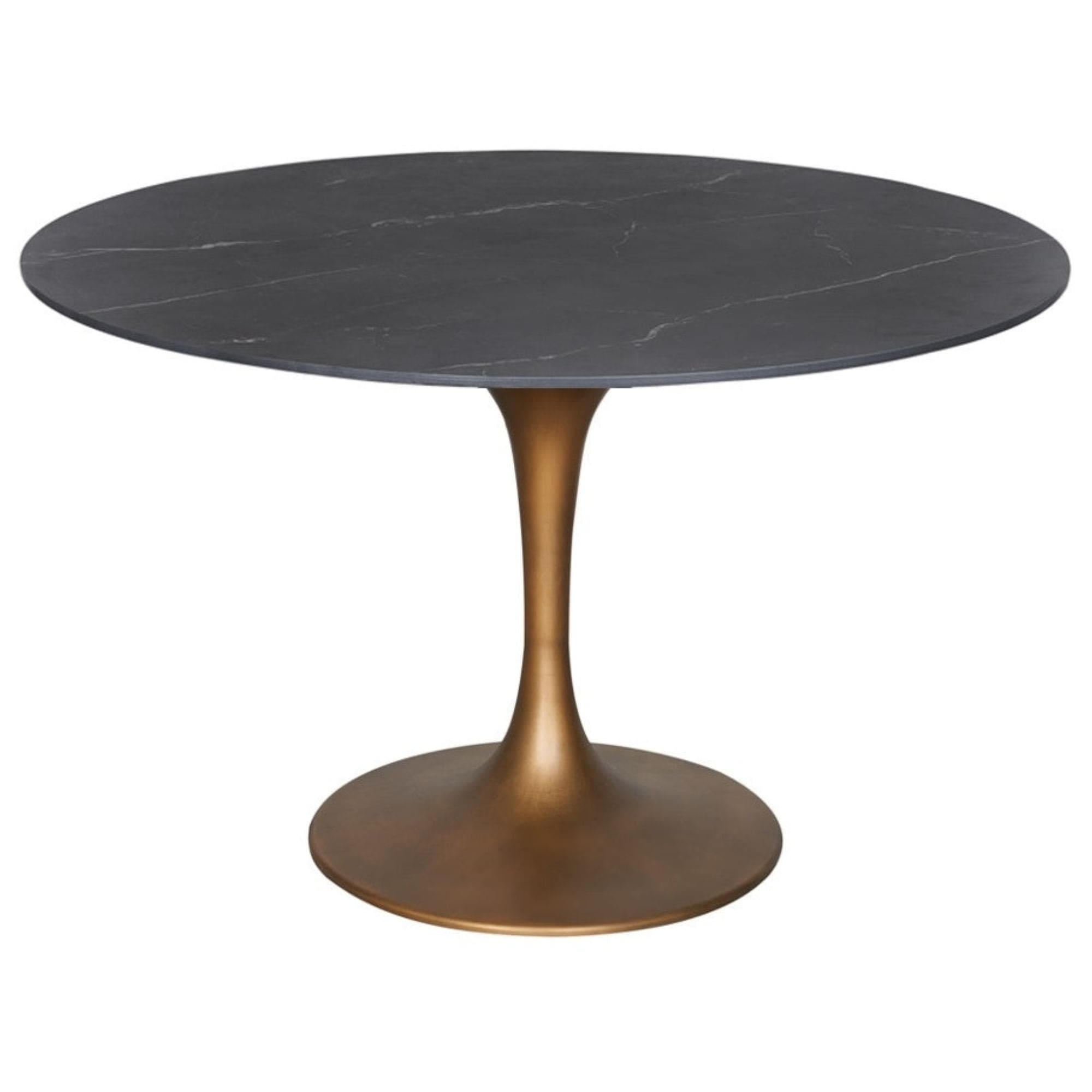 Mesa comedor Tulip bronce piedra sinterizada Ø130