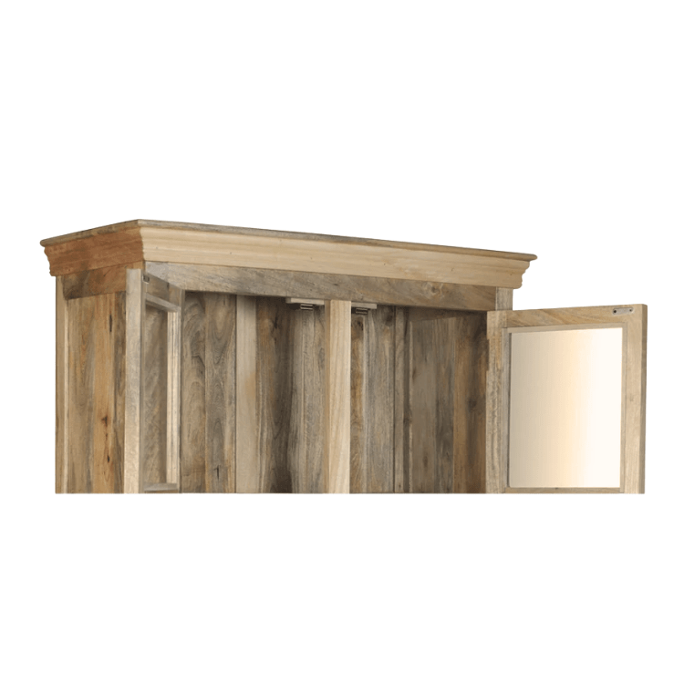 Alacena rústica de madera de mango Olide 2 puertas