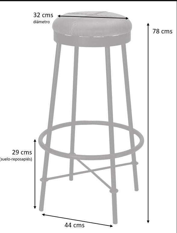 Taburete de bar vintage cuero Royal