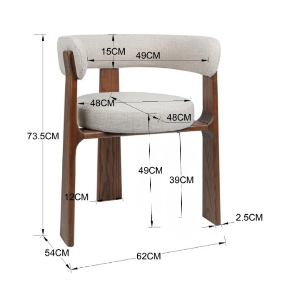 Silla de comedor con apoyabrazos madera fresno Moncloa