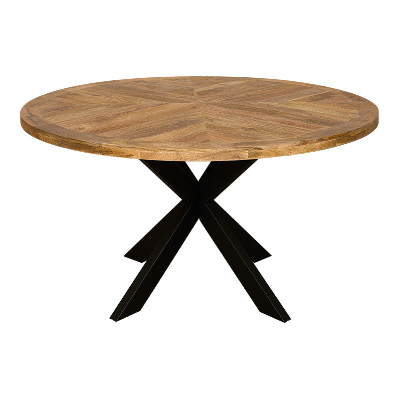 Mesa de comedor redonda de estilo industrial madera de mango Posta 140