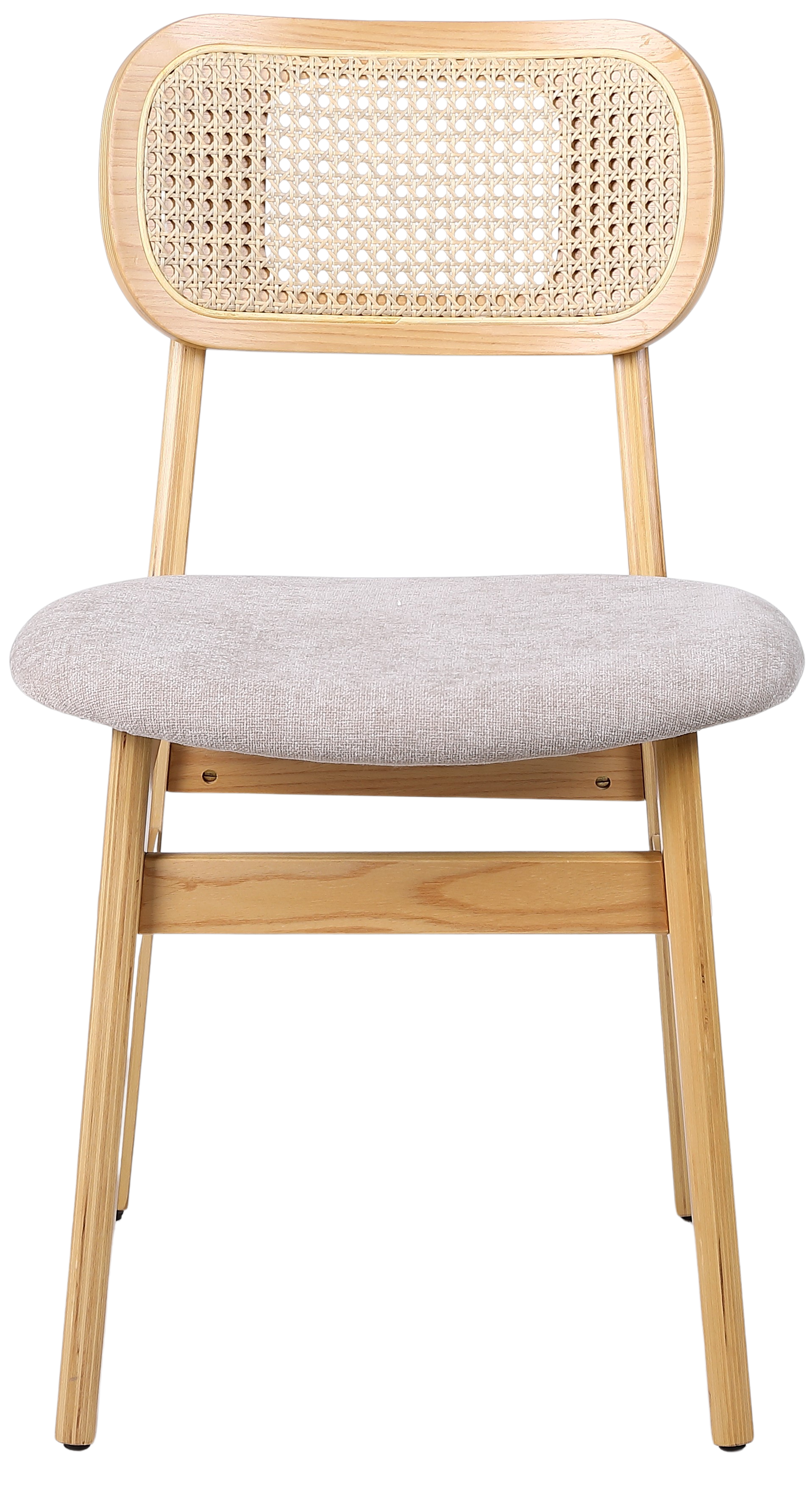 Silla de comedor nórdica madera y ratán Nalon