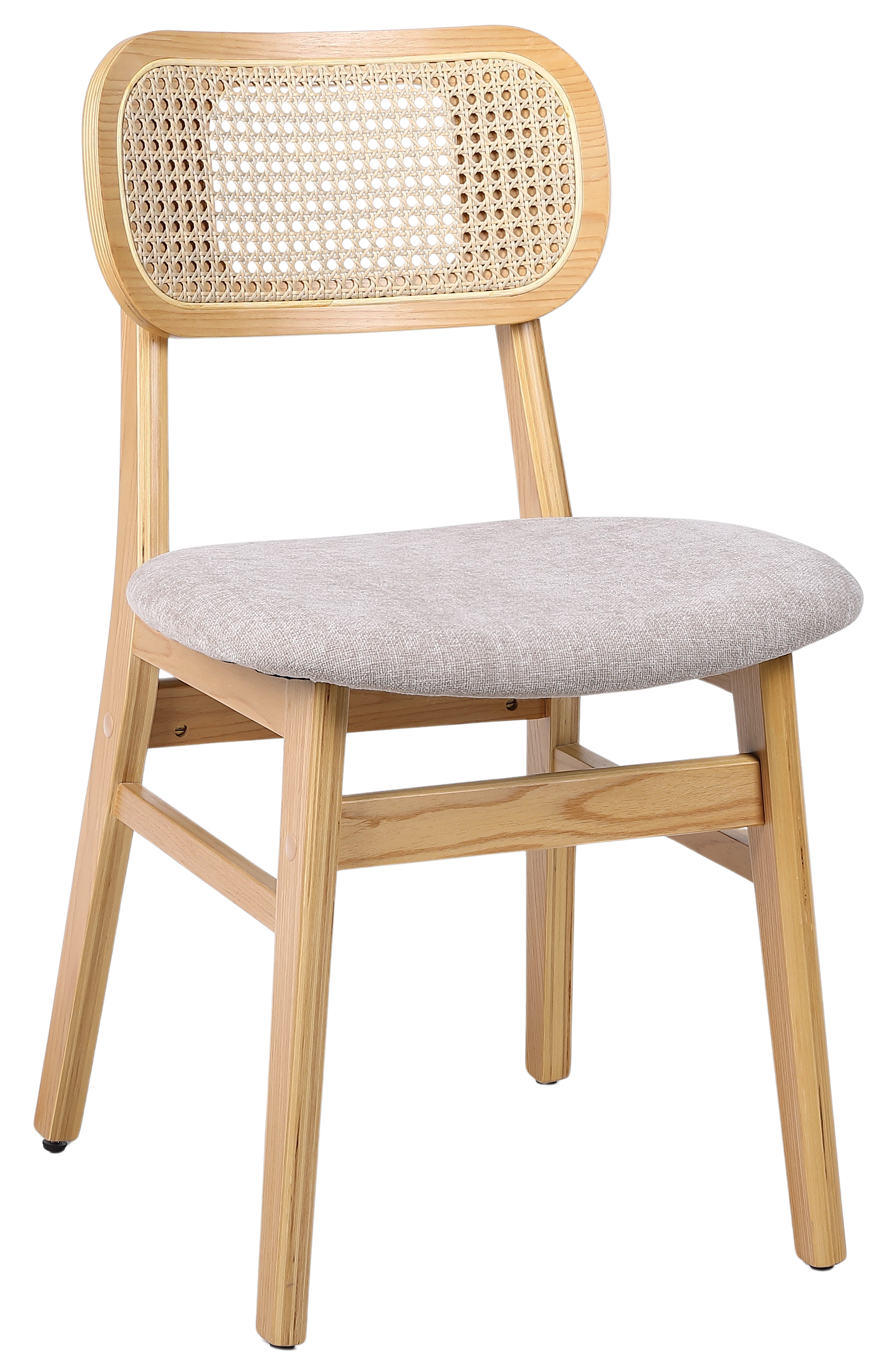 Silla de comedor nórdica madera y ratán Nalon