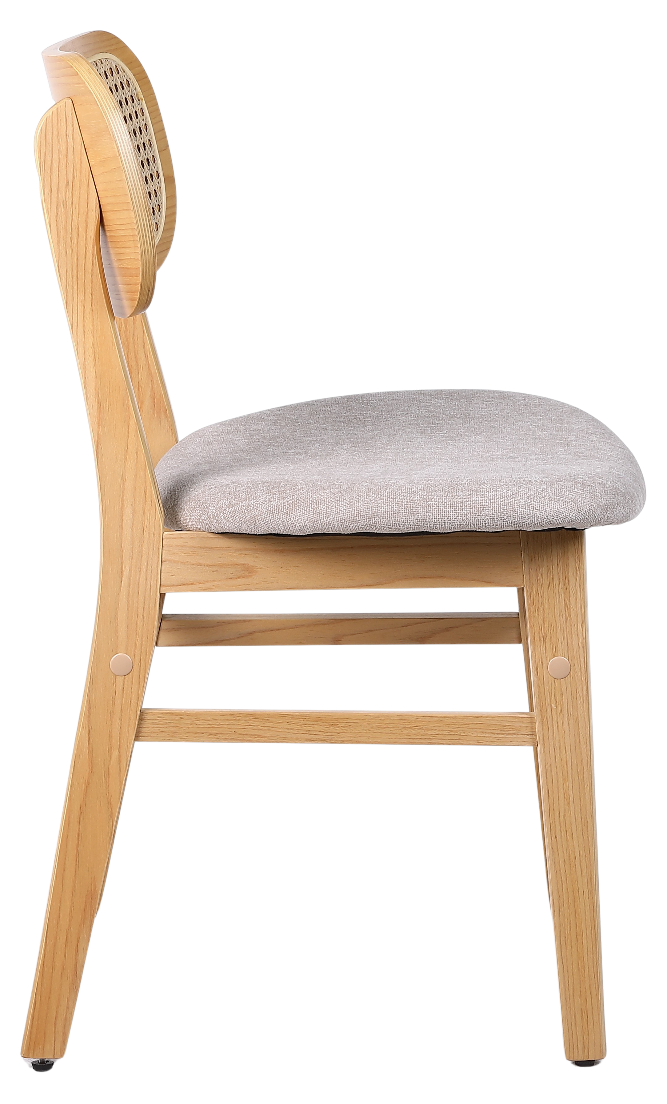 Silla de comedor nórdica madera y ratán Nalon