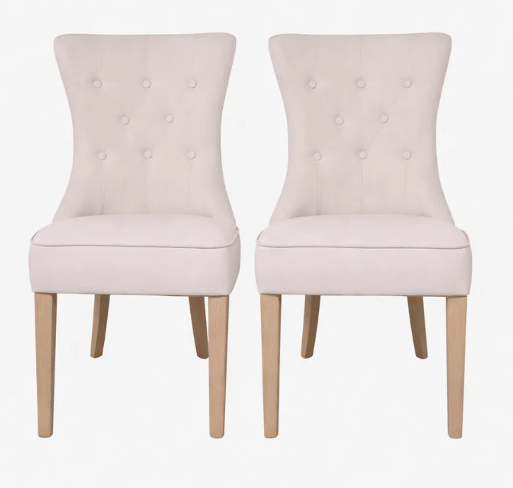 Pack 2 Sillas de comedor capitoné Nair lino