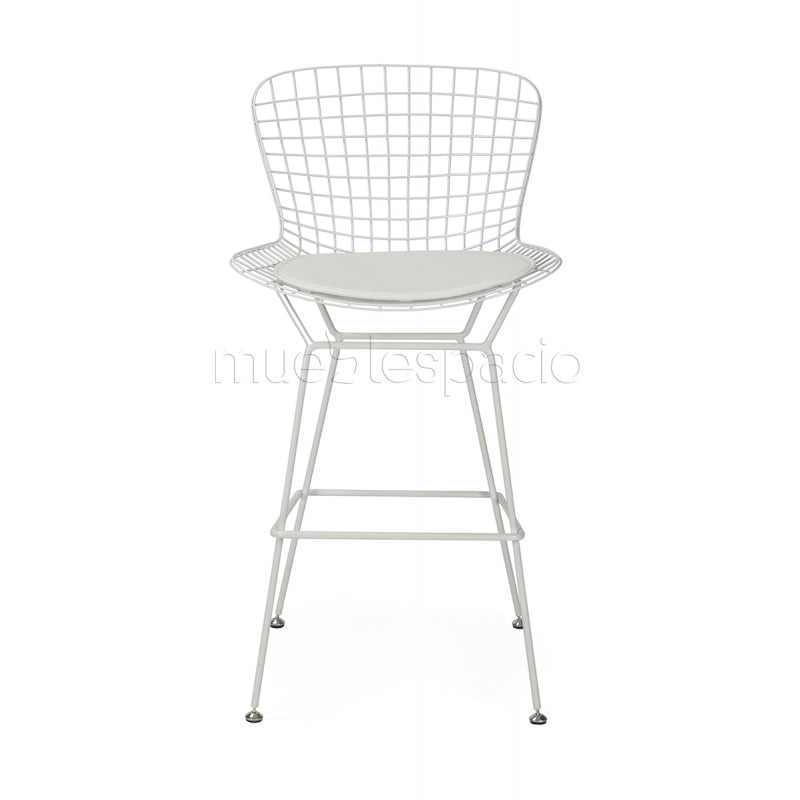 Taburete diseño Bertoia blanco