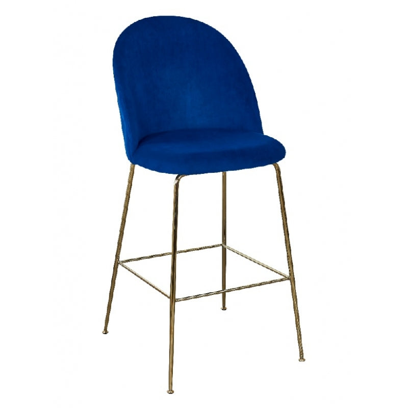 Taburete barra Rosi Gold terciopelo Azul H75 cms