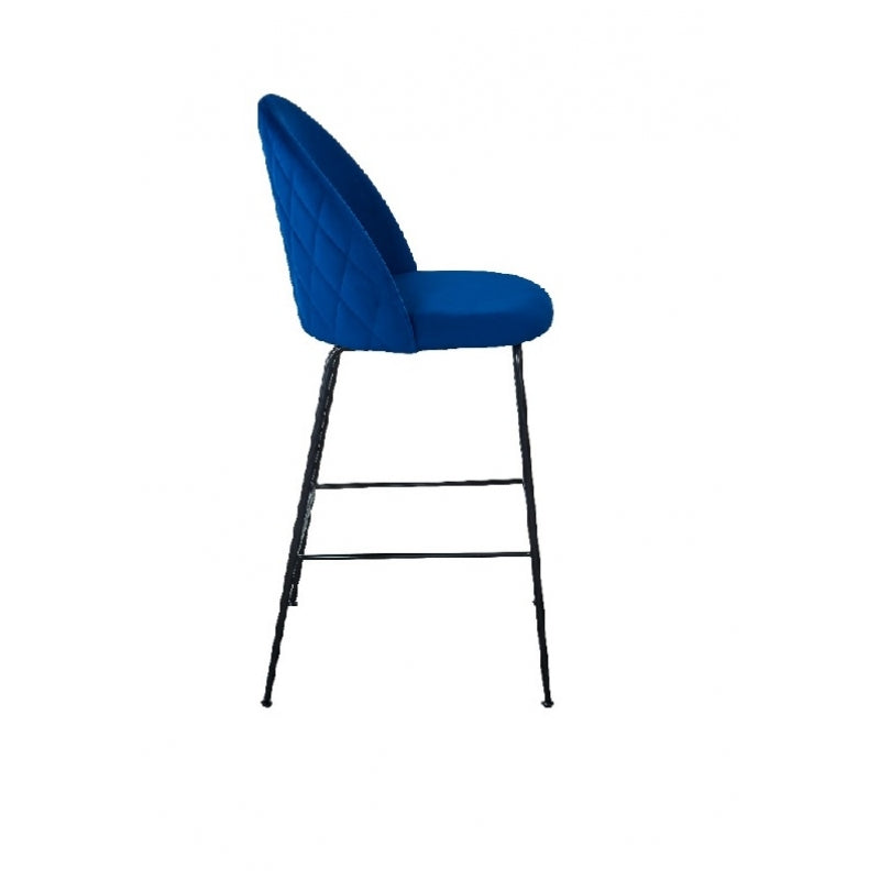 Taburete de bar terciopelo azul H75 cms Rosi