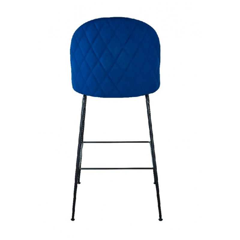 Taburete de bar terciopelo azul H75 cms Rosi