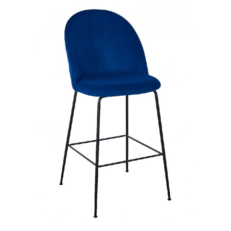 Taburete de bar terciopelo azul H75 cms Rosi