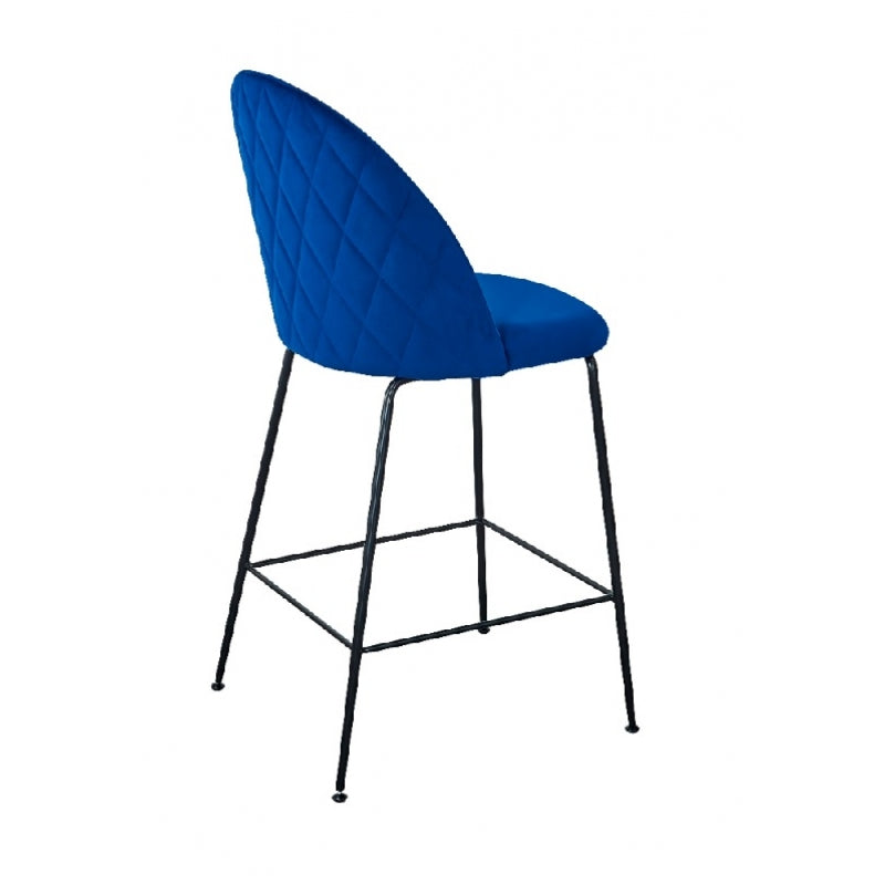 Taburete de bar terciopelo azul H65 cms Rosi