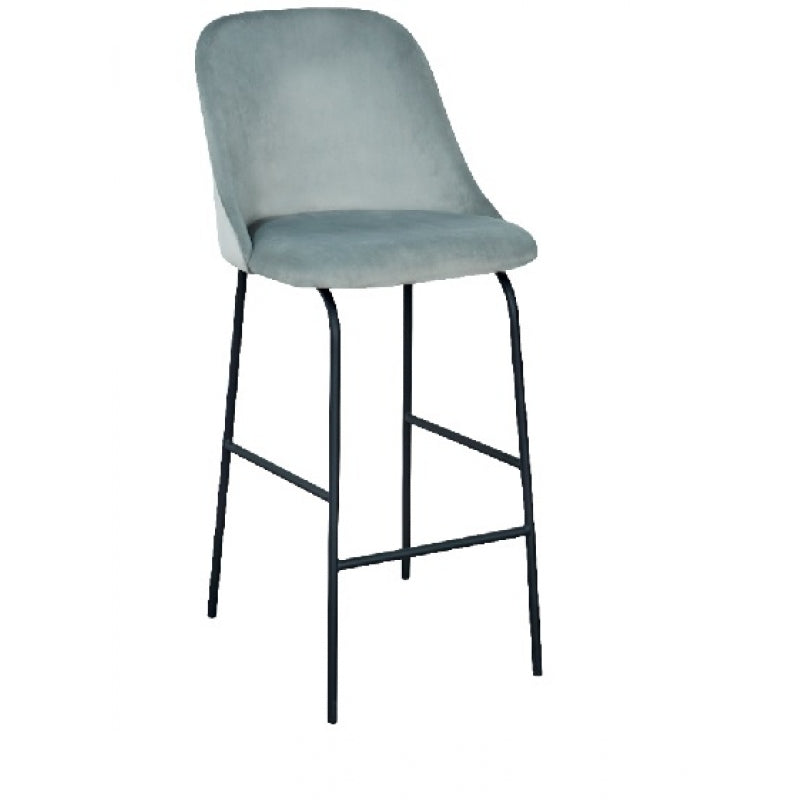 Taburete de bar Victoria terciopelo gris