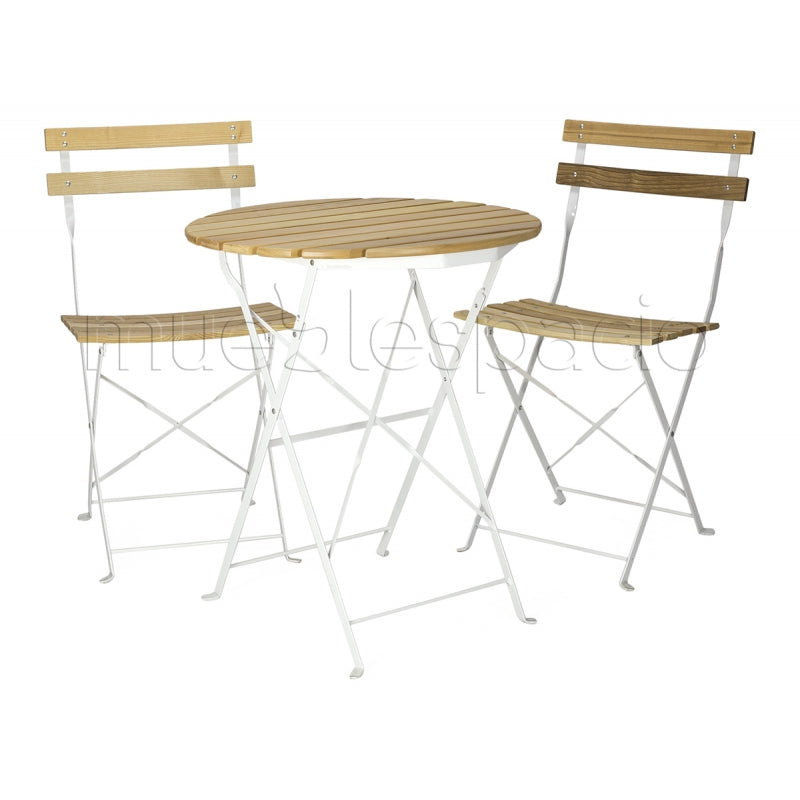 Mesa jardin estilo Bistro plegable redonda