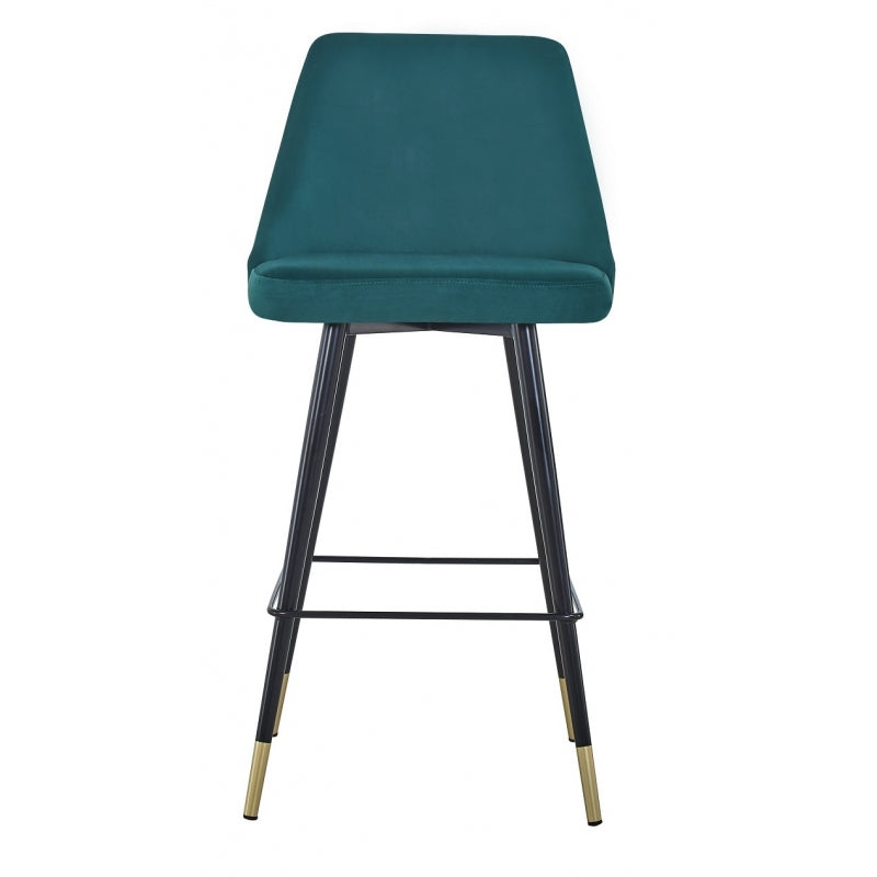 Taburete de bar  Hilton terciopelo verde H75 cms