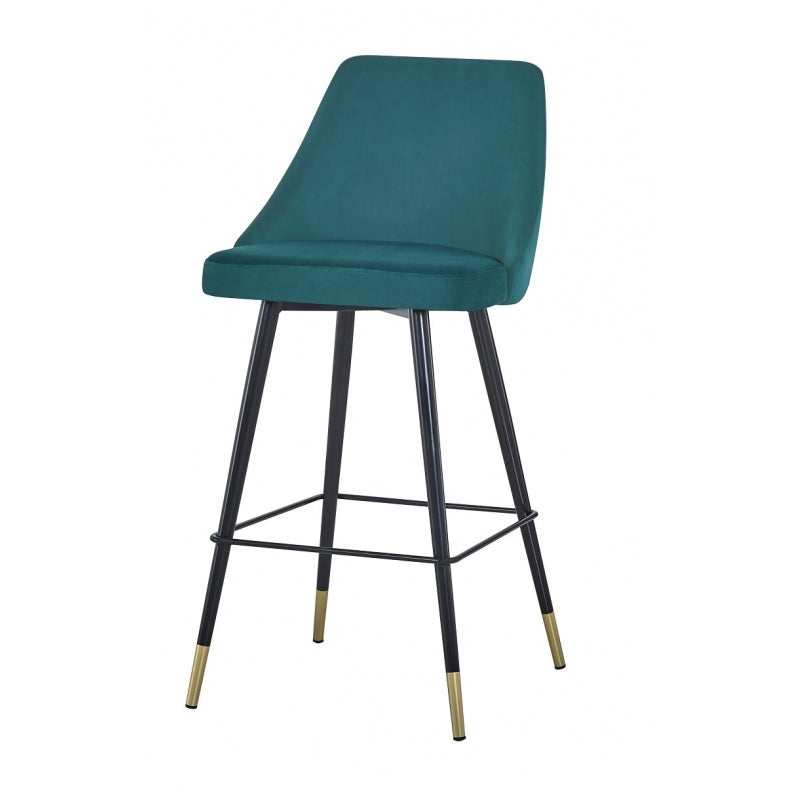 Taburete de bar Hilton terciopelo verde H75 cms
