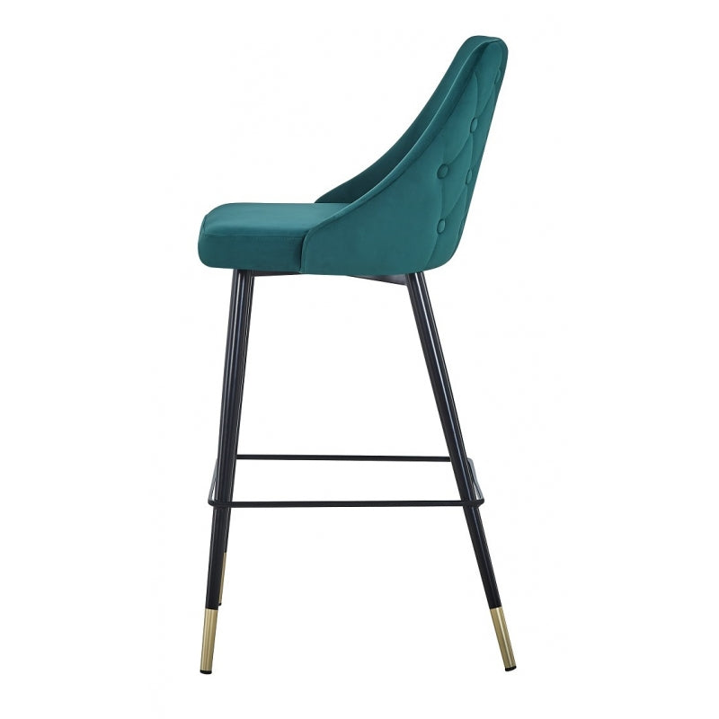 Taburete de bar Hilton terciopelo verde H75 cms