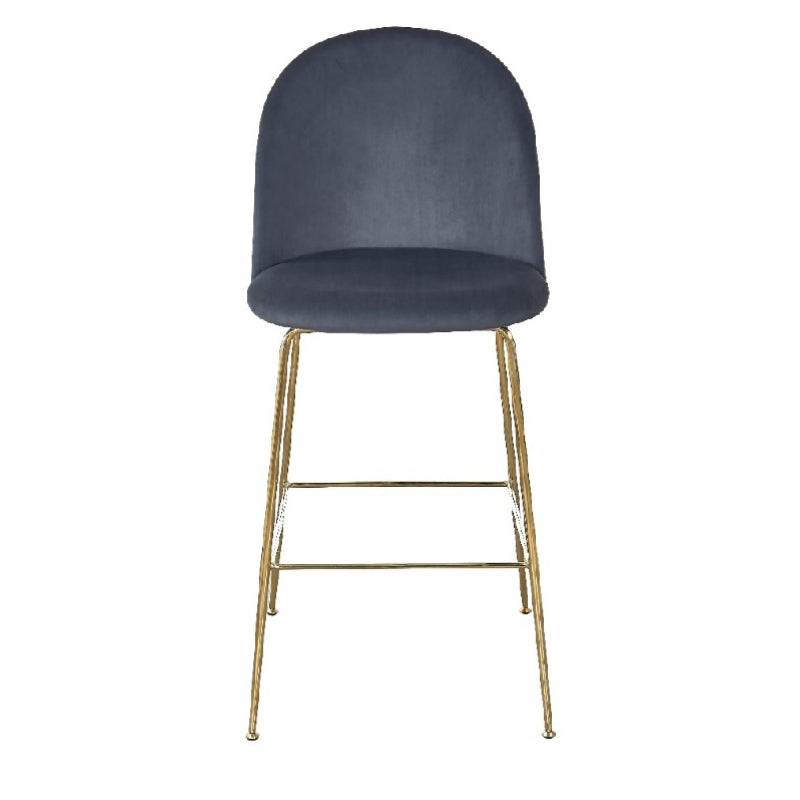 Taburete barra Rosi Gold terciopelo gris grafito H75 cms