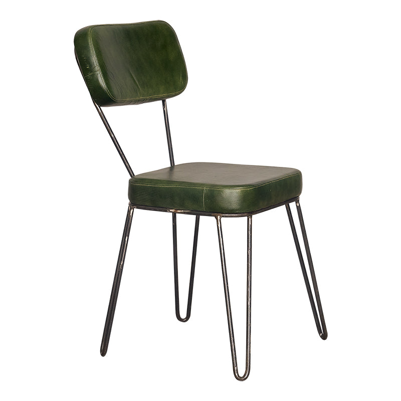 Chaise de salle à manger Tikko en acier et cuir