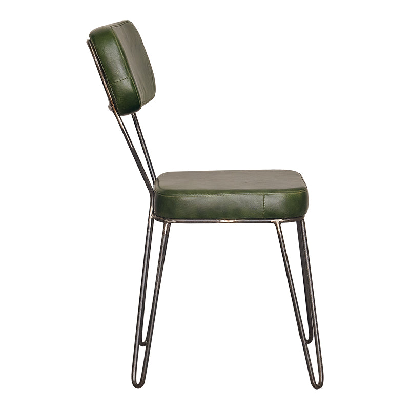 Chaise de salle à manger Tikko en acier et cuir