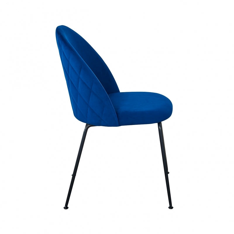 Silla comedor Rosi  terciopelo azul