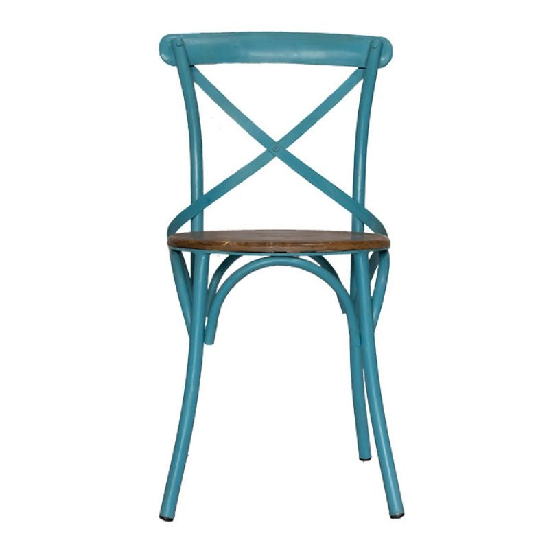 Silla vintage Cross metal asiento madera