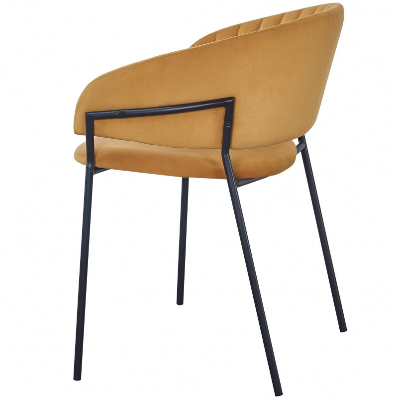 Silla Comedor Velvet Diana acero negro amarillo