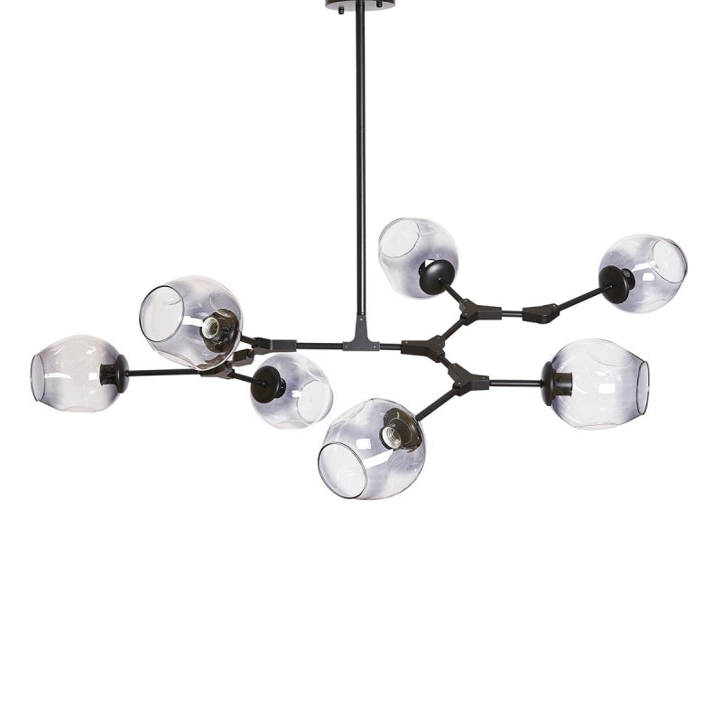 Lámpara de techo Chandelier 7 negro bolas smoke