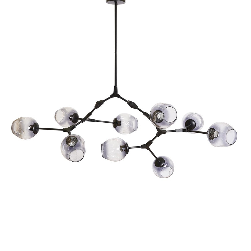 Lámpara de techo Chandelier 9 negro bolas smoke