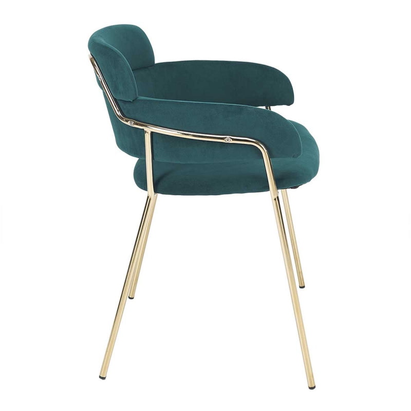 Silla comedor terciopelo azul turquesa Annie
