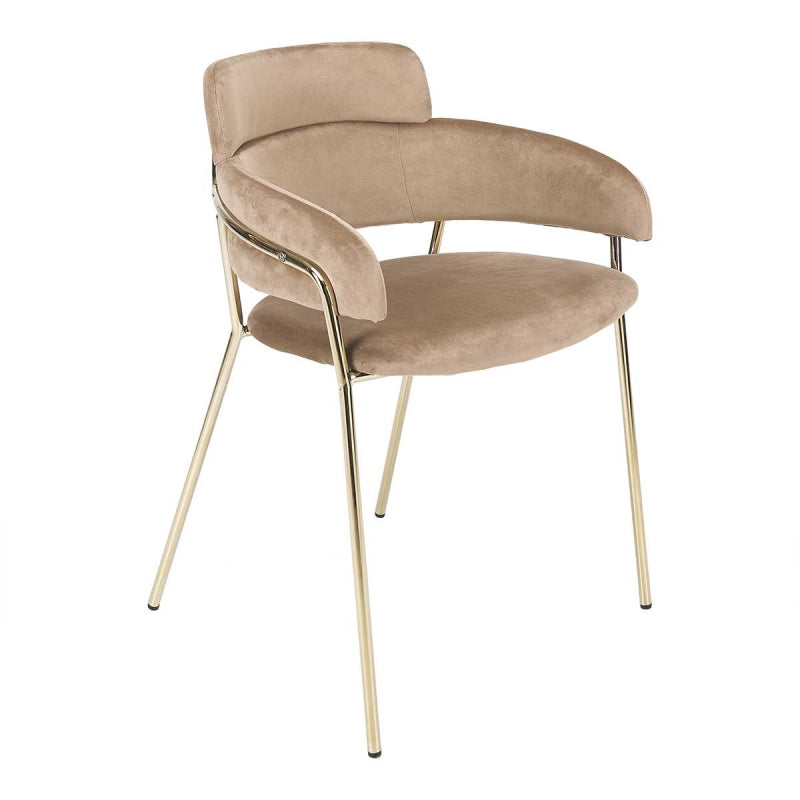 Silla comedor terciopelo beige Annie