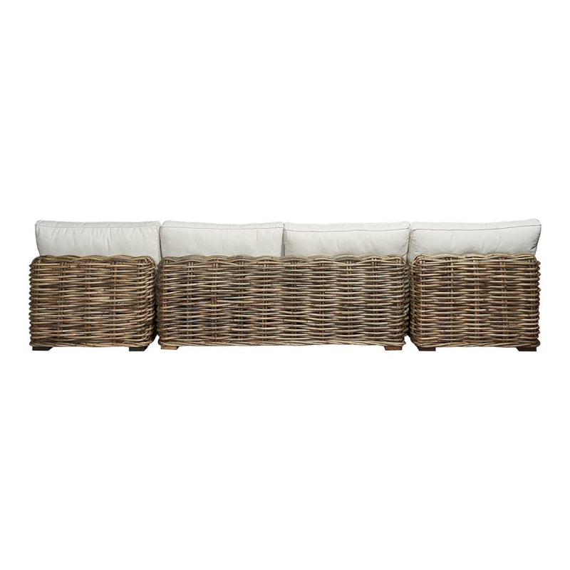 Sofá chaise longue modular ratán natural Caribe