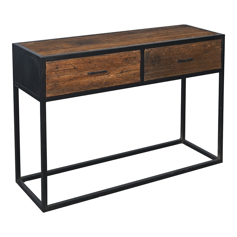 Mesa consola acero y madera de mango Vic