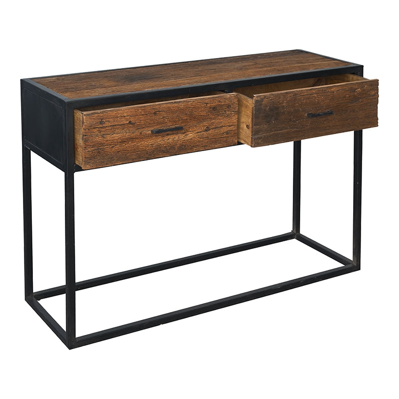 Mesa consola acero y madera de mango Vic